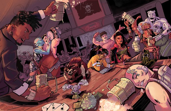 Marco Defillo comic book style tavern